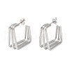 202 Stainless Steel Stud Earrings EJEW-A041-01P-1