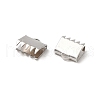 Anti-Tarnish Rhodium Plated 925 Sterling Silver Ribbon Ends STER-D006-27P-2