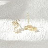 Brass Clear Cubic Zirconia Stud Earrings EJEW-Q014-31G-2