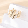 Brass Adjustable Open Cuff Rings for Women RJEW-R021-01G-3