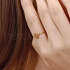 304 Stainless Steel Open Cuff Rings for Women RJEW-K296-01G-3