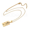 12 Constellation Stainless Steel Tarot Card Engraved Pendant Cable Chain Necklaces PW-WG94DCE-12-1