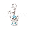 Angel Glass Beaded & Alloy Pendant Decorations HJEW-MZ00192-04-2