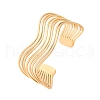 304 Stainless Steel Cuff Bangles for Women BJEW-D306-05G-2