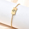 201 Stainless Steel Camera with Heart Link Bracelets BJEW-B128-04G-3