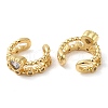 Rack Plating Brass Micro Pave Cubic Zirconia Heart Cuff Earrings EJEW-E290-06G-2