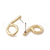 Brass Number Stud Earrings with 925 Sterling Silver Pins for Women EJEW-A077-01F-3