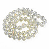 Electroplate Transparent Glass Beads Strands EGLA-N002-34A-C04-2