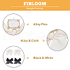 FIBLOOM 2 Pairs 2 Colors Alloy Dangle Stud Earrings with Cloth Bowknot Charms EJEW-FI0003-28-3