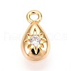 Brass Micro Pave Clear Cubic Zirconia Pendants KK-T075-07G-1