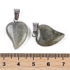 Natural Labradorite Heart Pendants G-H073-03P-08-3