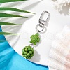 Synthetic Turquoise Beaded Round & Sea Turtle Pendant Decorations HJEW-JM03101-01-1