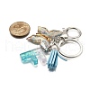 26Pcs Transparent Epoxy Resin & Transparent Acrylic & Faux Suede Tassel Keychain KEYC-JKC01202-06-5