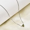 304 Stainless Steel Olive Cubic Zirconia Triangle Pendant Necklaces for Women NJEW-Z064-01P-2