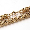Trendy 304 Stainless Steel Byzantine Chain Bracelets BJEW-L510-06-1