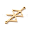 304 Stainless Steel Amulet Rune Love Peace Connector Charms STAS-S149-09G-2