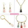 50Pcs 5 Colors Alloy Enamel Pendants ENAM-CJ0002-32-8