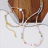 Bohemian Style Gemstone & Imitation Pearl Beaded Bracelets & Necklaces Set for Women WH2669-3