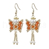 Butterfly Faceted Bicone Glass Beads Snowflake Dangle Earrings EJEW-MZ00429-02-2