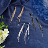 ANATTASOUL 3 Pairs 3 Styles Alloy Chains Tassel Earrings EJEW-AN0004-87-7
