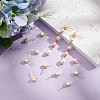 GOMAKERER 12Pcs Brass Stud Earring Findings KK-GO0001-81-4