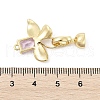Brass Micro Pave Cubic Zirconia Fold Over Clasps KK-U059-10G-3