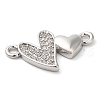 Brass Micro Pave Clear Cubic Zirconia Connector Charms KK-G503-33P-2