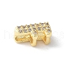 Brass Micro Pave Clear Cubic Zirconia Initial Multi-strand Links KK-S520-01G-06-2