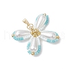 Two Tone Glass Seed Beaded Butterfly Pendants PALLOY-MZ00556-04-3