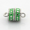 Platinum Plated Column Alloy Enamel Magnetic Clasps with Loops ENAM-P098-08-2