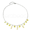 3Pcs 3 Styles Natural Rose Quartz & Natural Olive Jade & Natural Aquamarine Chip Bib Pendant Necklaces NJEW-TA00167-5