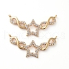 Brass Micro Pave Clear Cubic Zirconia Pendants ZIRC-L076-033G-1
