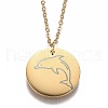 Ion Plating(IP) 304 Stainless Steel Pendant Necklaces NJEW-Z006-01G-1