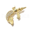 Brass Micro Pave Clear Cubic Zirconia Pendants KK-F899-06G-2