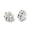 Long-Lasting Plated Brass Micro Pave Clear Cubic Zirconia Beads KK-K381-18B-S-1