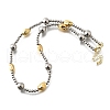 Two Tone Brass Round and Oval Beaded Necklaces NJEW-D314-08PG-4