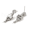 Brass Micro Pave Cubic Zirconia Stud Earring Findings KK-M270-29P-2