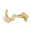 Brass Micro Pave Clear Cubic Zirconia Pendants KK-B083-38G-2