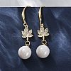 Brass Micro Pave Clear Cubic Zirconia Dangle Earrings EJEW-F362-09G-1