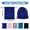 HOBBIESAY 10Pcs 5 Colors Velvet Drawstring Gift Bags TP-HY0001-14-2