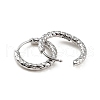 Non-Tarnish 304 Stainless Steel Grooved Hoop Earrings X-EJEW-M218-01B-P-2