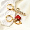 Heart & Word LOVE 304 Stainless Steel Micro Pave Clear Cubic Zirconia Hoop Earrings EJEW-B140-07G-3