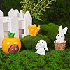 Resin Standing Rabbit Statue Bunny Sculpture Carrot Bonsai Figurine for Lawn Garden Table Home Decoration ( Mixed Color ) JX086A-5
