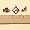 16Pcs 8 Style Rack Plating Alloy Enamel Pendants ENAM-FS0001-40-2