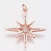 Brass Micro Pave Cubic Zirconia Pendants ZIRC-E145-52RG-2