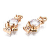 Brass Micro Pave Clear Cubic Zirconia Charms KK-S359-100-RS-3