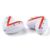Printed Opaque Acrylic Beads OACR-K005-09-4