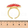 Heart Brass with Enamel Cuff Rings for Women RJEW-A069-10G-5