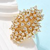 Brass Micro Pave Clear Cubic Zirconia Cuff Rings for Women RJEW-C126-15G-3
