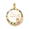 Brass Micro Pave Clear Cubic Zirconia Pendents KK-R212-13G-07-1